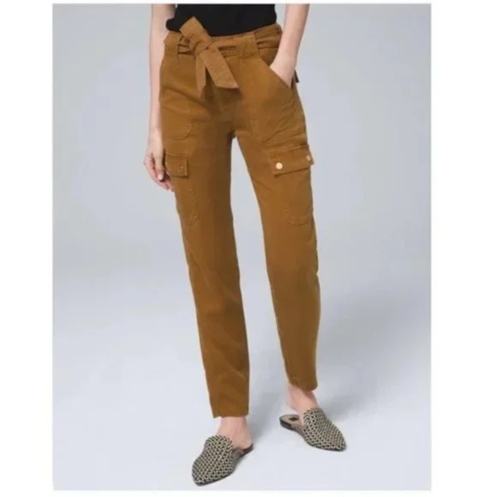 White House Black Market Pants Womens 10 Brown High Rise The Straight Ankle NEW